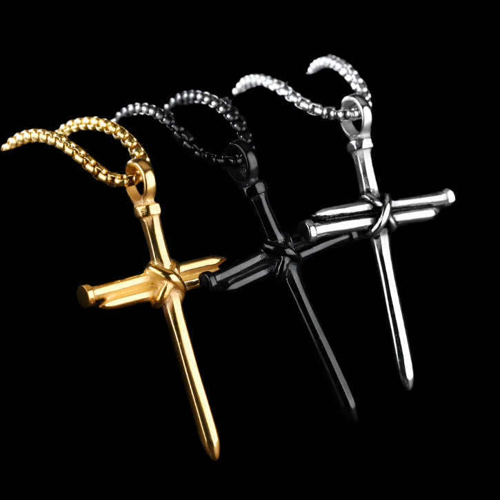 Son of David Three Nails Cross Pendant & Chain