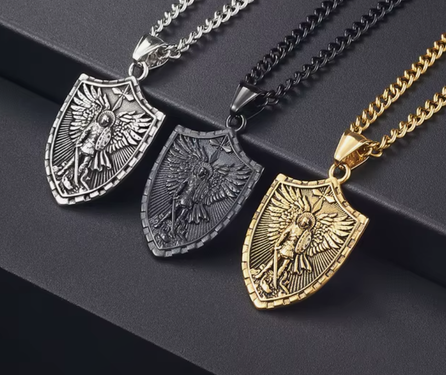Michael the Archangel Psalm 27:1 Pendant & Chain