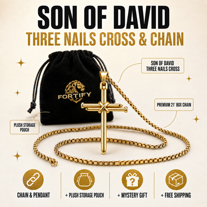 Son of David Three Nails Cross Pendant & Chain