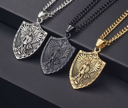 Michael the Archangel Psalm 27:1 Pendant & Chain